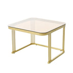 Ensemble de tables basses gigognes carrées 2-en-1 avec roulettes