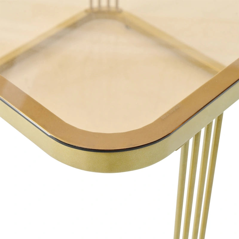 Ensemble de tables basses gigognes carrées 2-en-1 avec roulettes