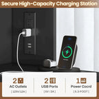 Meuble classeur à 2 tiroirs avec étagère et station de charge